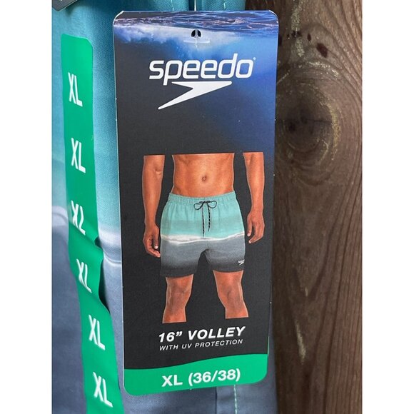 Speedo Mens 16" Volley Swim Shorts With Comfort Liner UPF 50+ XL (36/38) Recycle - Picture 4 of 6
